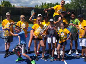 Tennis camp boys and girls group