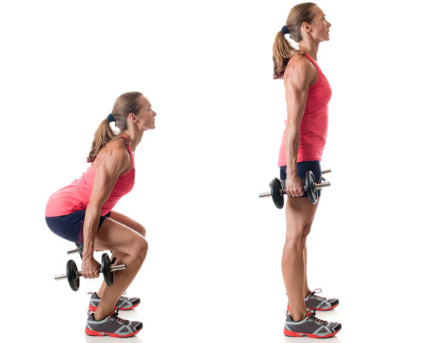 Squat Exercise with Dumbbells